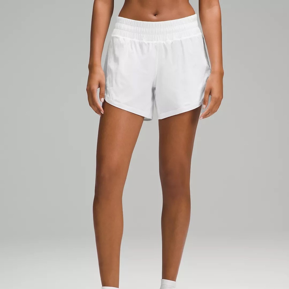 Lululemon white track that mid-rise shorts